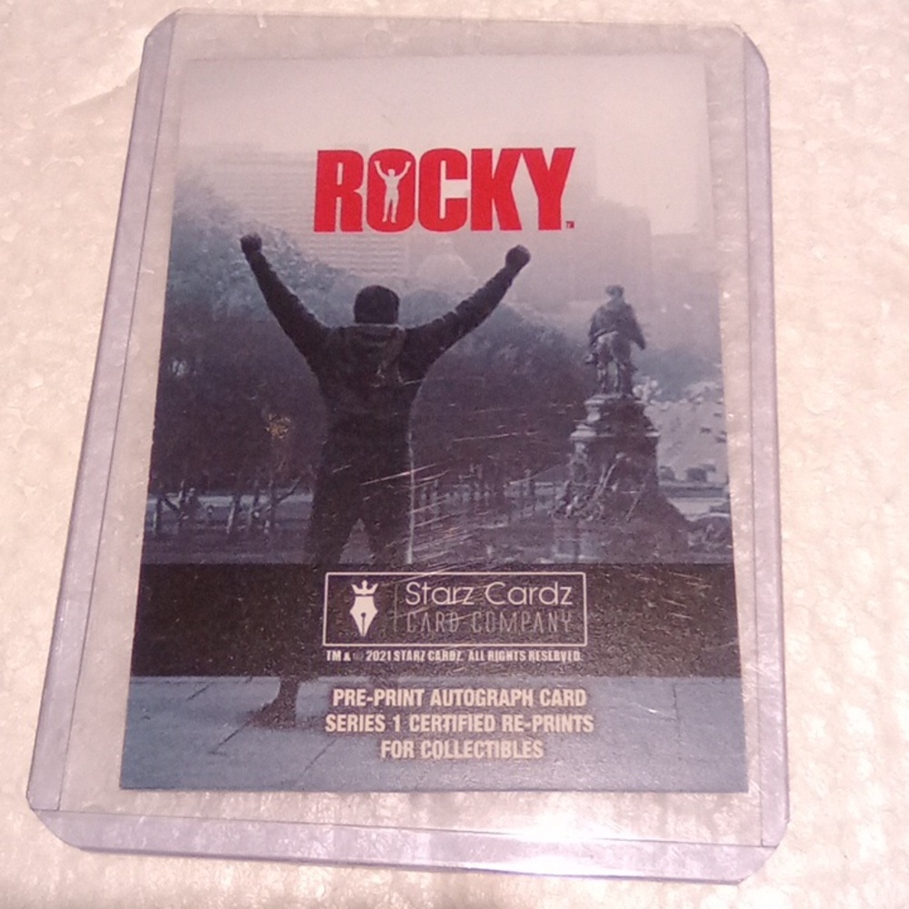 Rocky Balboa Trading Card with Reprint Autograph